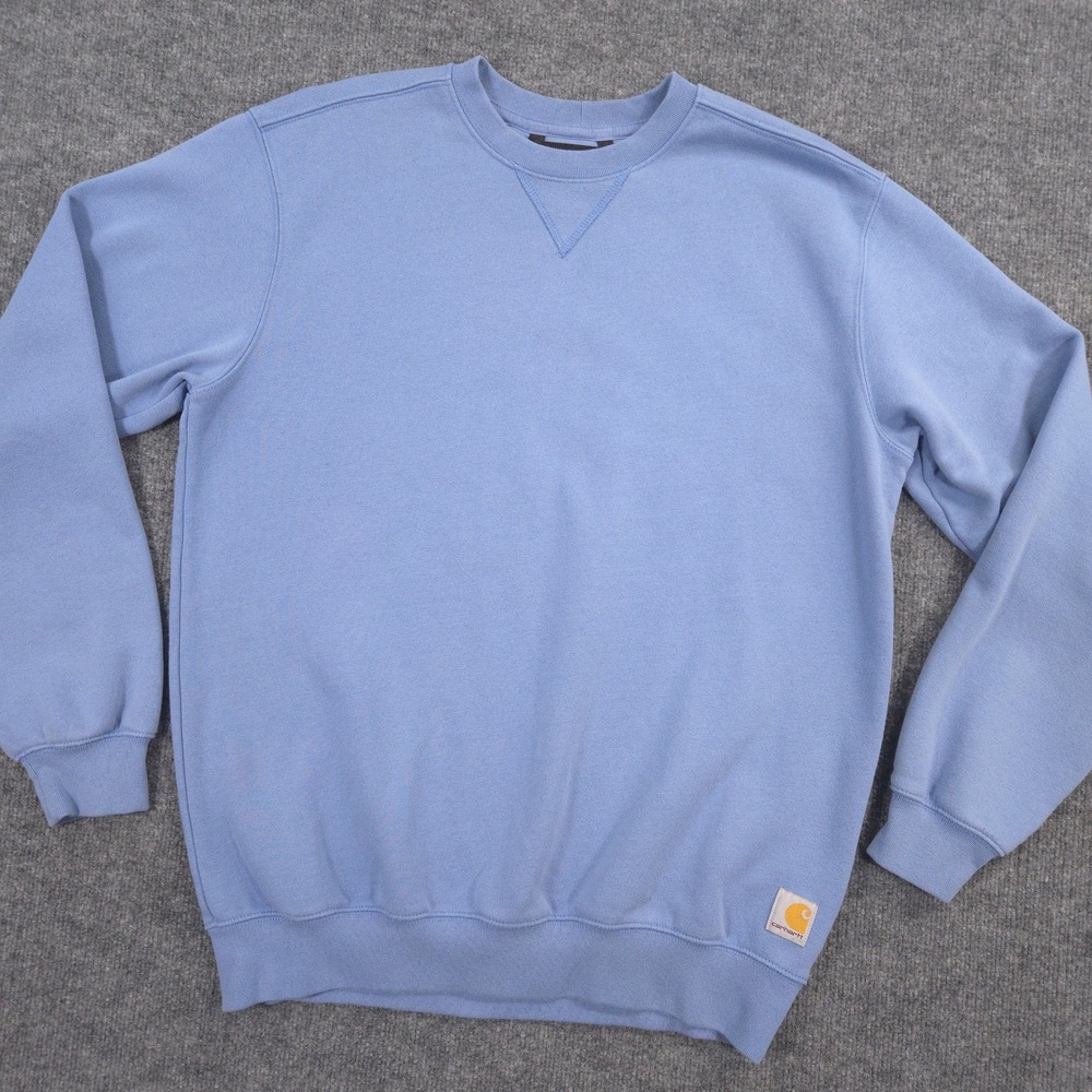 Carhartt Marquette Crewneck Sweatshirt Mens M Blue Loose Fit Workwear Casual